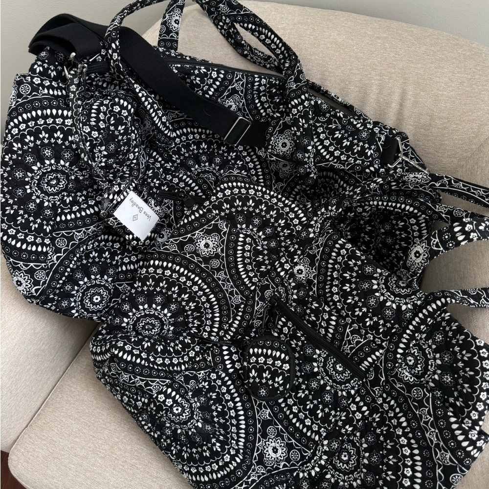 RARE Vera Bradley Bundle Travel in the Black Bandana Medallion